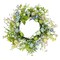 National Tree Company Artificial Spring Wreath, Woven Branch Base, Decorated with Blue Flower Blooms, Pastel Eggs, Berries, Easter Collection, 20 Inches